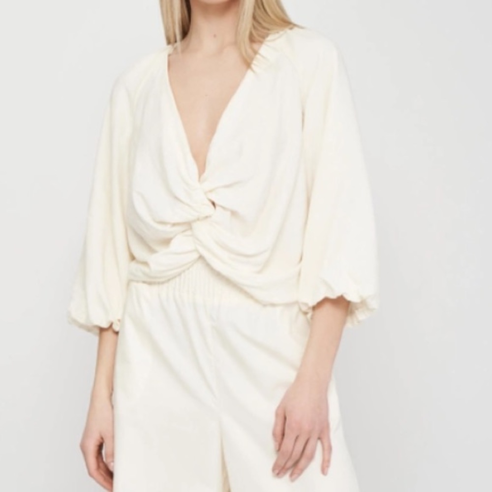 Zara Linen Blend Blouse, Size XS
